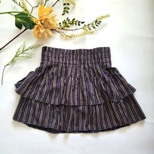 Rachel&Chloe Women's Tiered Flared Elastic Pull On Mini Skirt - Black/Brown - M